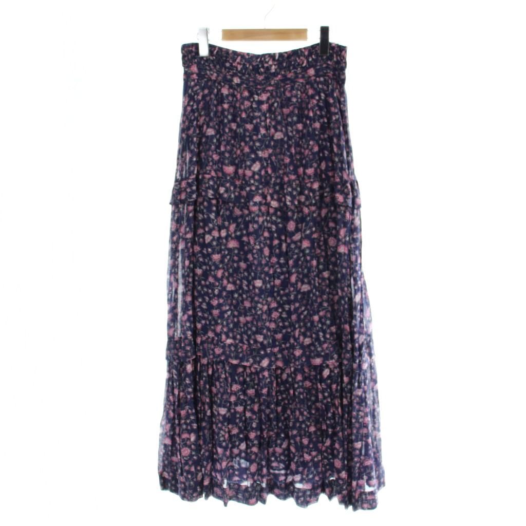イザベル マラン エトワール ISABEL MARANT ETOILE スカート 36 紫 パープル ピンク 花柄 ロング丈 ティアード 78059605003 /AP