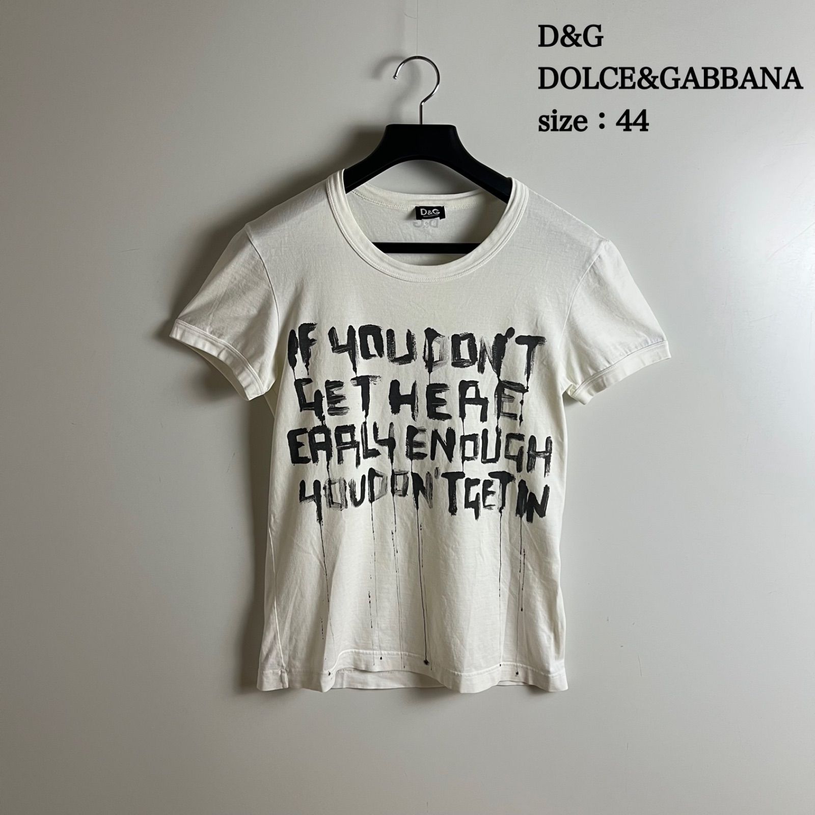 D&G DOLCE&GABBANA 00s y2k archive Message Tee 44 S ドルガバ