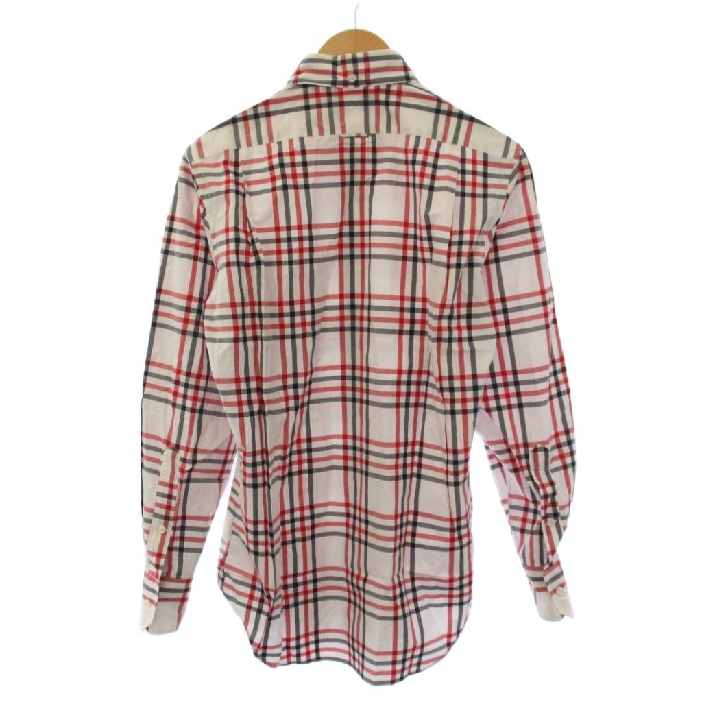 トムブラウン THOM BROWNE シャツ 長袖 ボタンダウン チェック柄 2 赤