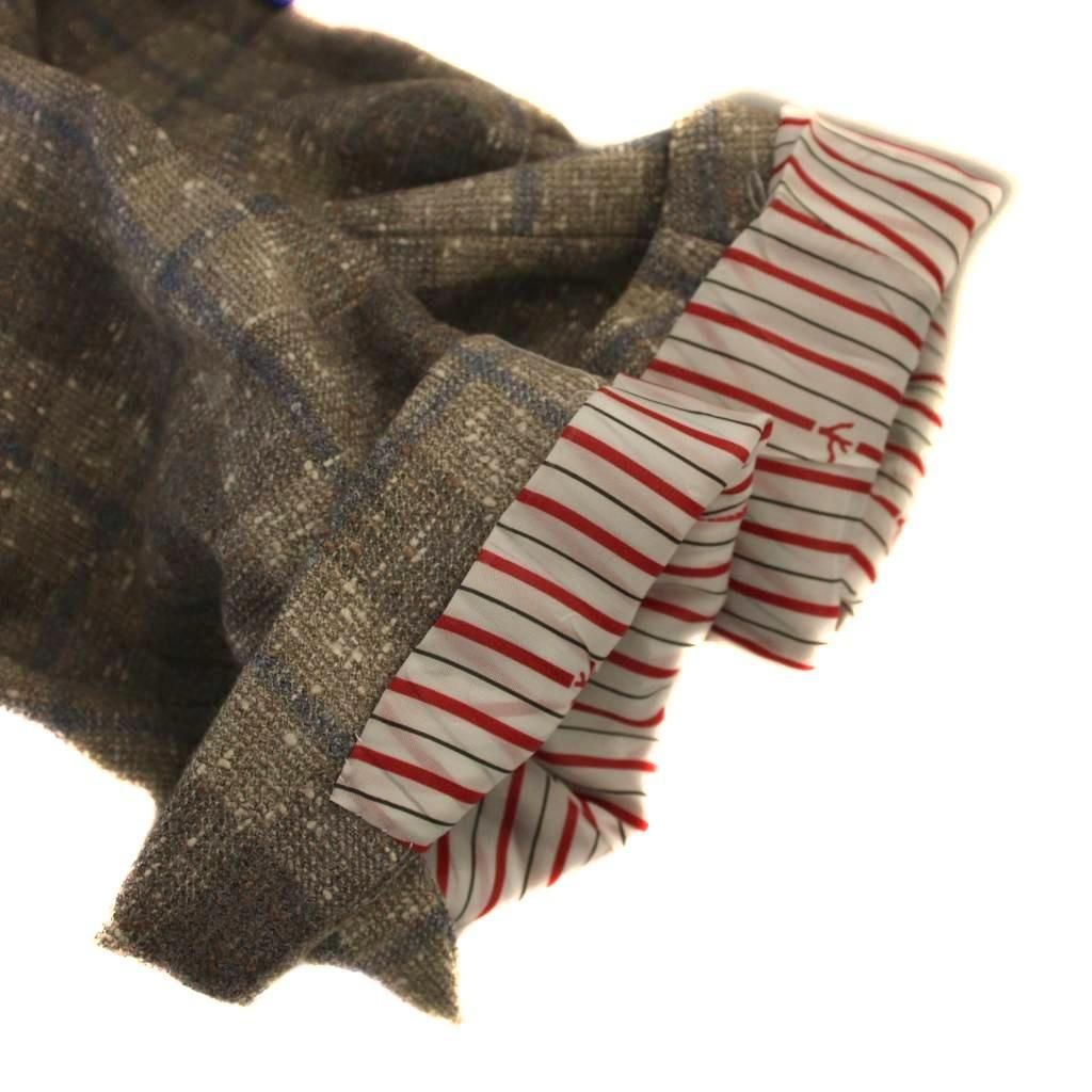 イザイア ISAIA テーラードジャケット チェック柄 ウール シルク