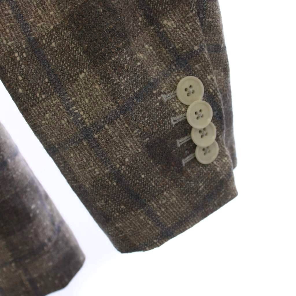 イザイア ISAIA テーラードジャケット チェック柄 ウール シルク