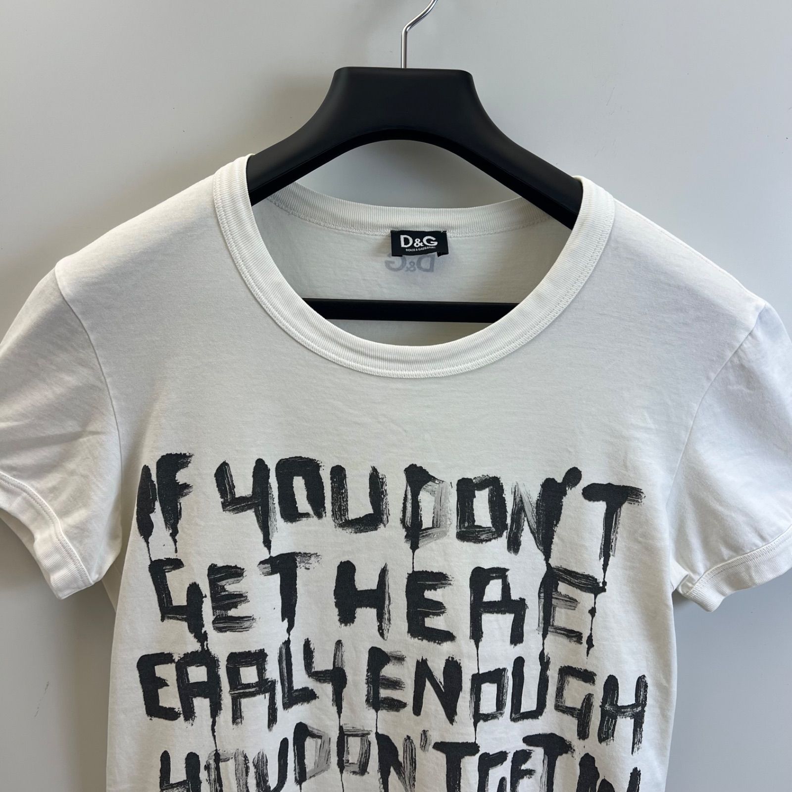 D&G DOLCE&GABBANA 00s y2k archive Message Tee 44 S ドルガバ