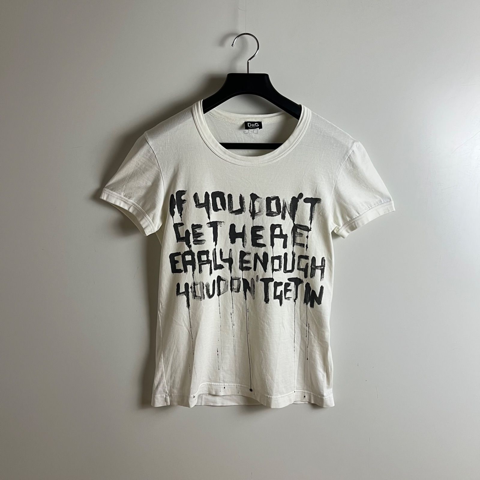 D&G DOLCE&GABBANA 00s y2k archive Message Tee 44 S ドルガバ
