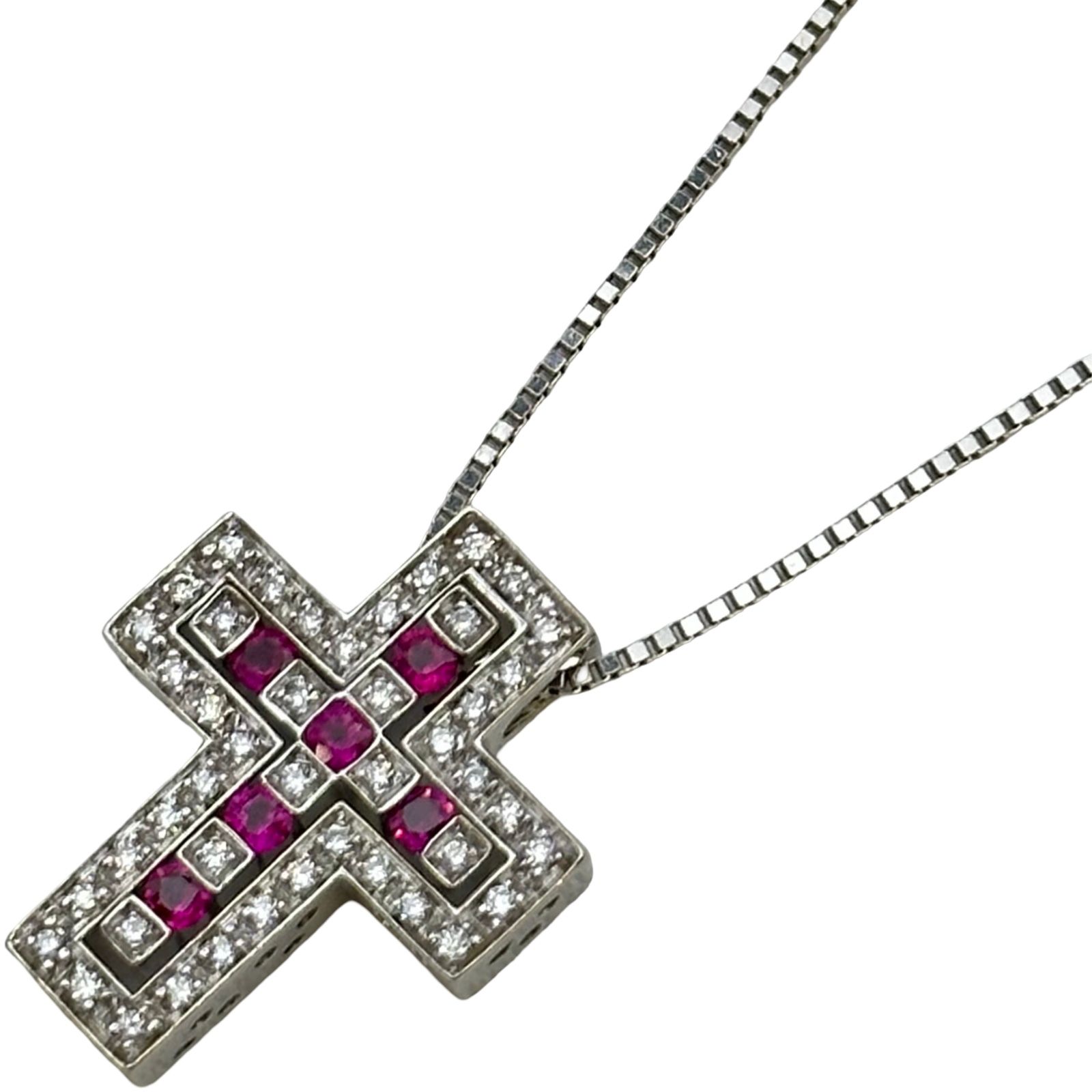 ダミアーニ DAMIANI ベルエポックネックレスXXS ホワイトゴールド 750 ルビー ダイヤモンド ジュエリー