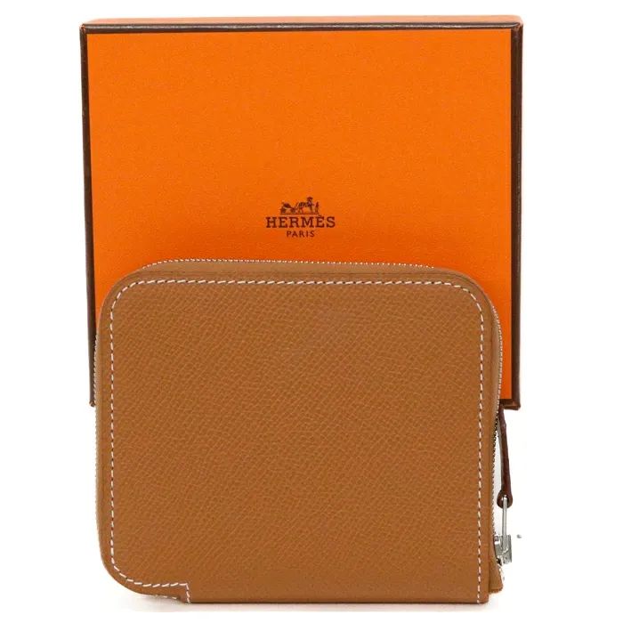 エルメス HERMES シルクイン コンパクト エプソン (レザー) SV金具 G刻印 (2026年) 二つ折り財布 カードケース コインケース レディース メンズ ゴールド (ライトブラウン) 正規品 未使用 展示品 中古 mcb07002 152,800円