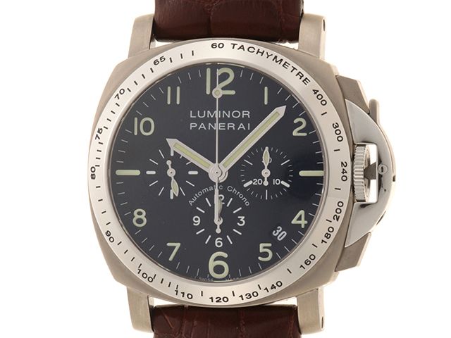 C番 PANERAI パネライ 腕時計 ルミノールクロノ PAM00074/OP6531 ブラック文字盤 チタン/ステンレススチール 自動巻き メンズ【中古】