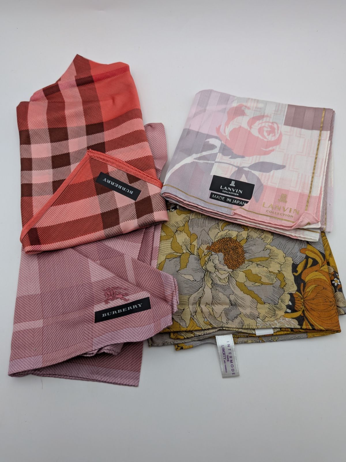Burberry LANVIN LIBERTY INTERMODE 大判ハンカチ 4点セット【AK93