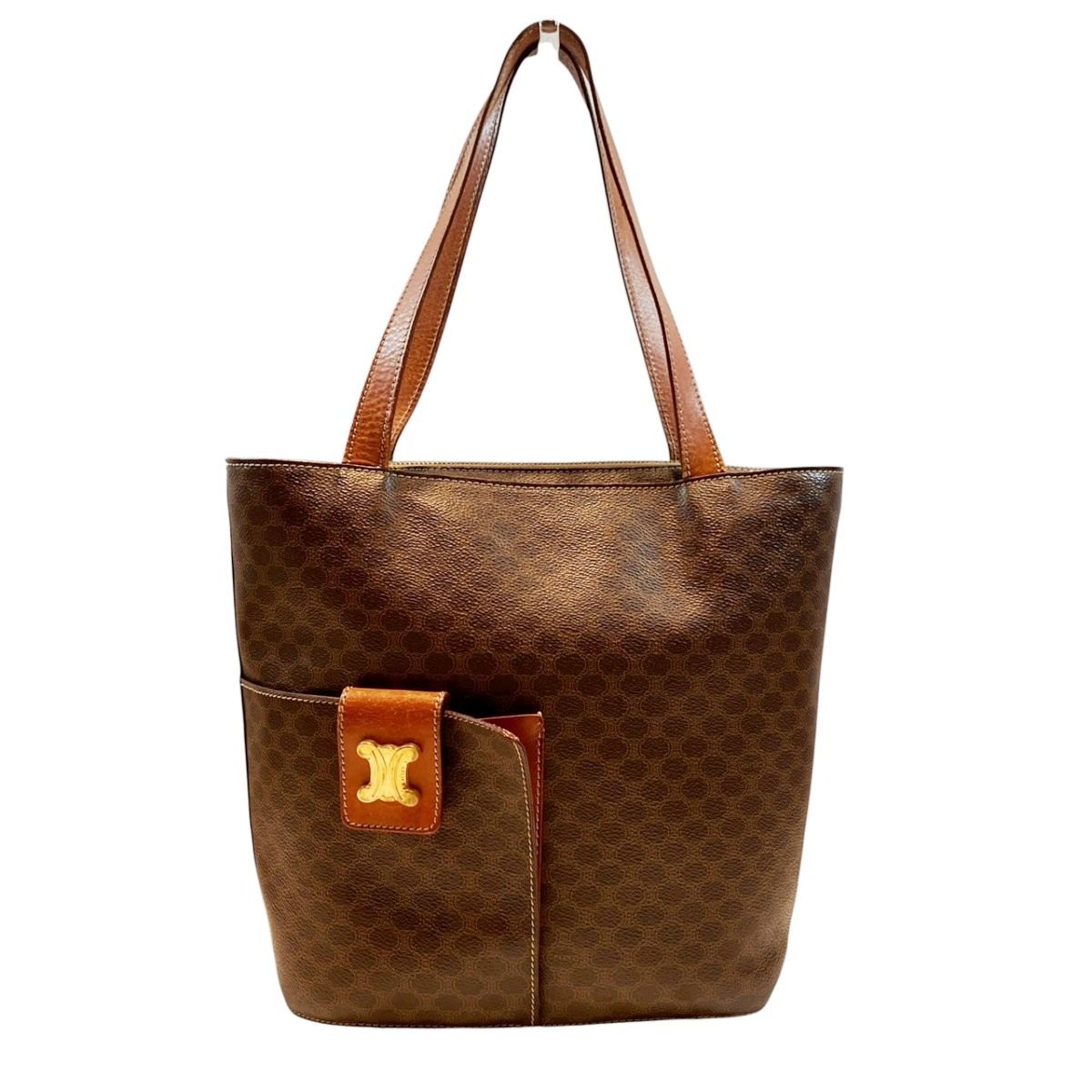 セリーヌ CELINE マカダム柄 トートバッグ レザー PVCコーティング 