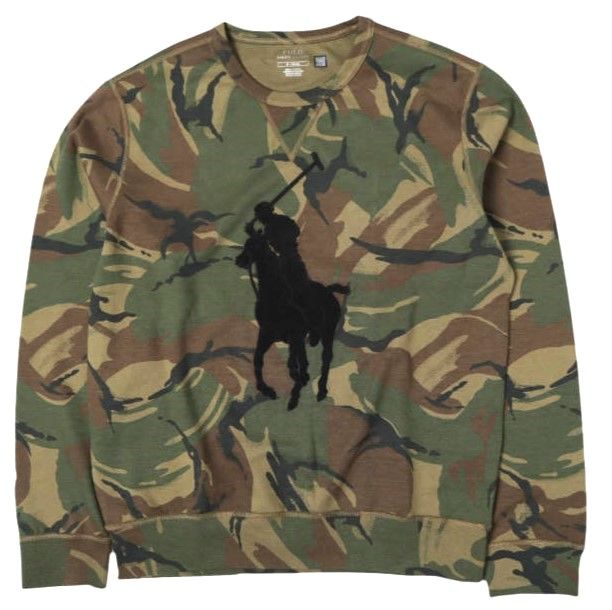 新品 POLO RALPH LAUREN ポロ・ラルフローレン Big Pony Camo Sweatshirt ビッグポニーカモフラージュスウェット MNPOKNI16821460 / 710849532001 M British Elmwood Camo