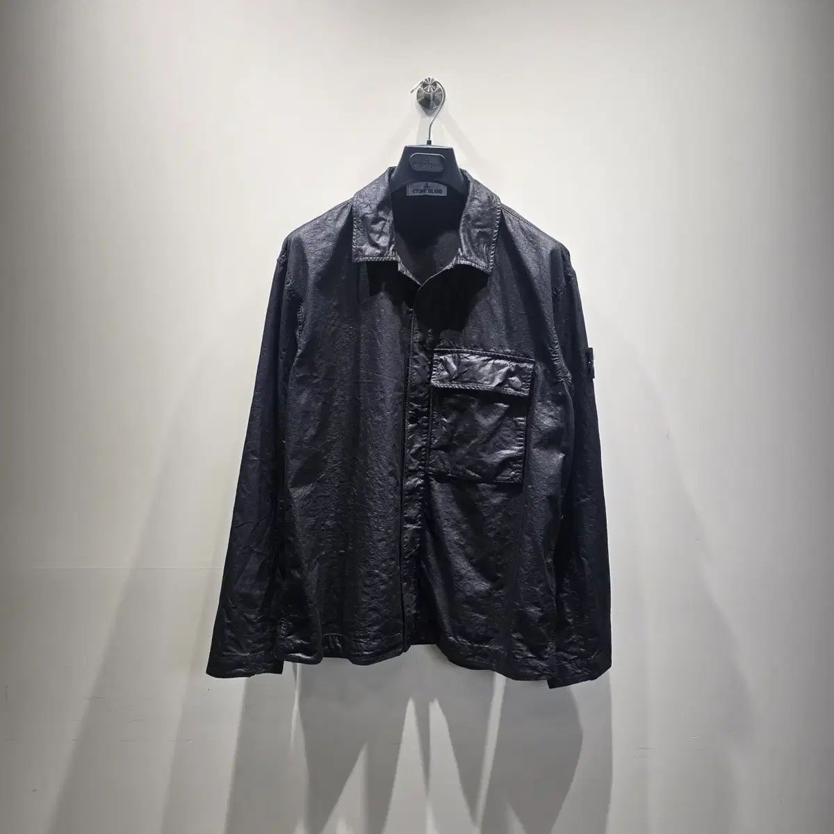 中古/正規品 STONE ISLAND ストーンアイランド ポケット デザインテープ コンフォート フィット オーバーサイズシャツ L