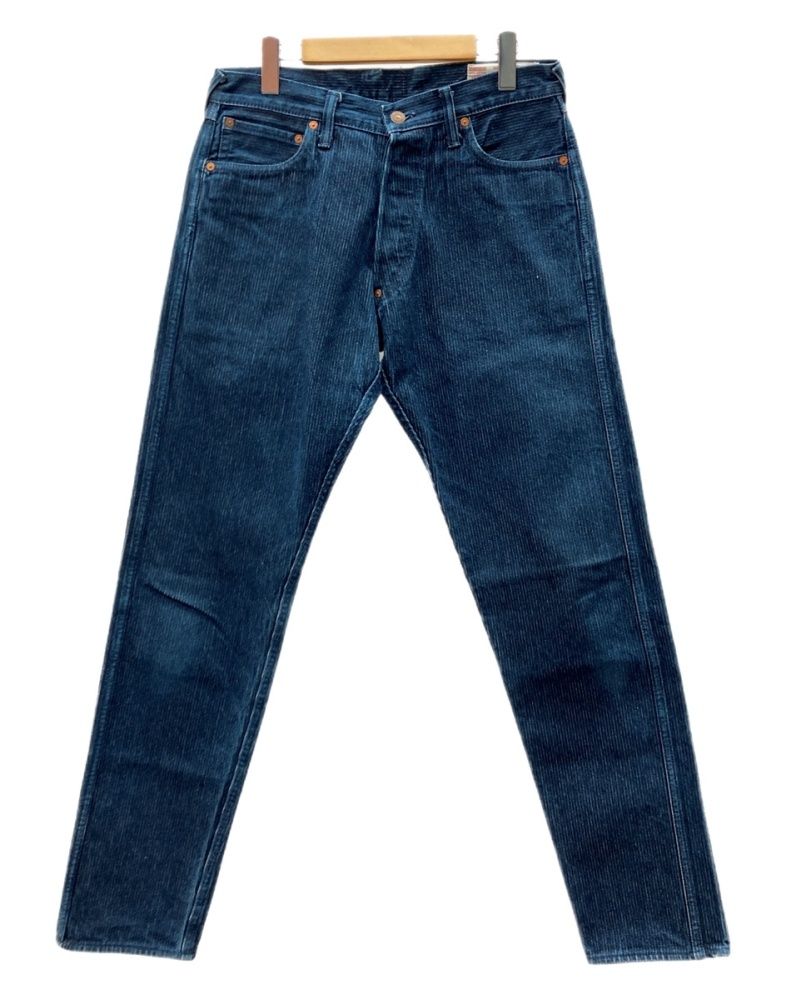 エヴィス EVISU YAMANE & COMPANY Denim Work Pants デニム ワーク パンツ ボタンフライ シンチバック ジーンズ 青 ロゴ デニム ブルー サイズ33 104MB-642