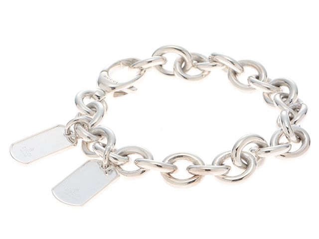 GUCCI グッチ ドッグタグブレスレット シルバー 56.4g 腕周り約18cm