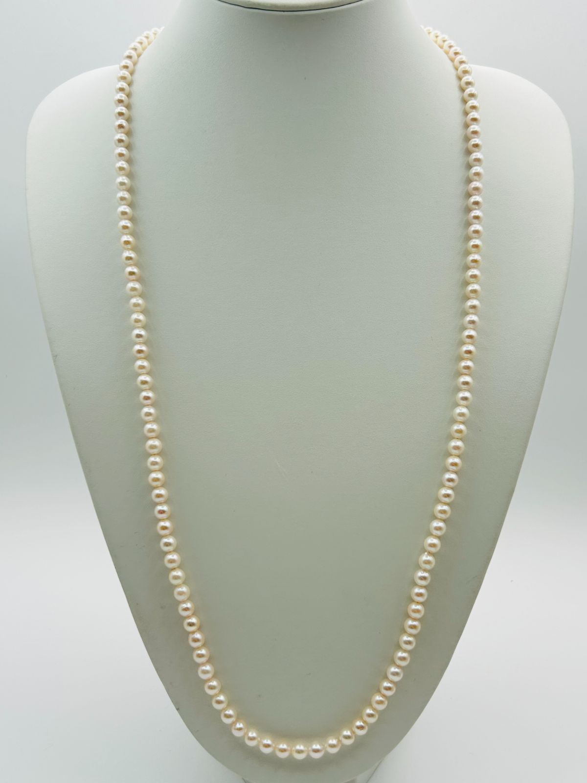 アコヤ パール 真珠 ロングネックレス SV留め具 6.0～6.5mm AKOYA 80cm