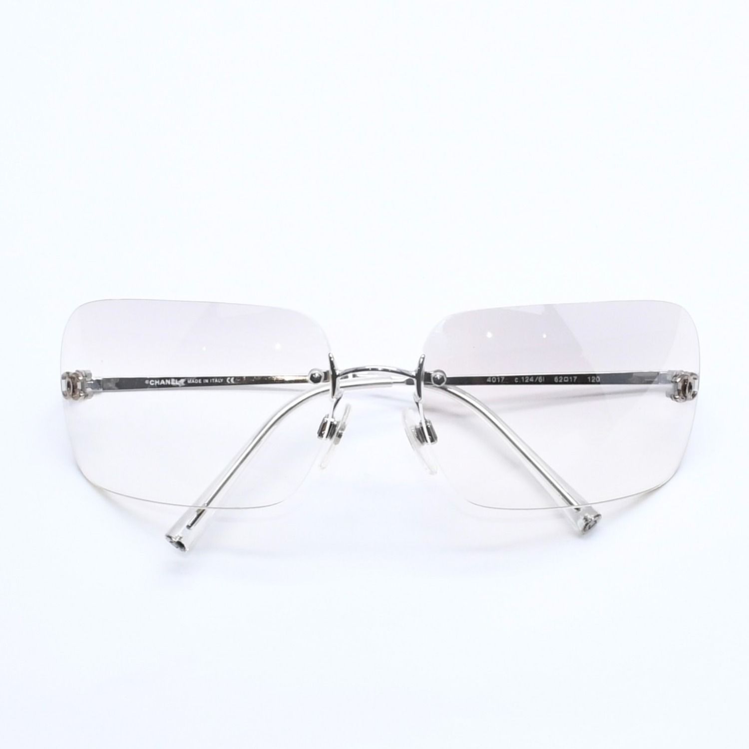 CHANEL リムレス　サングラス　シルバー 極美品 CHANEL シャネル リムレス サングラス 4017 c.124/6l サイズ62