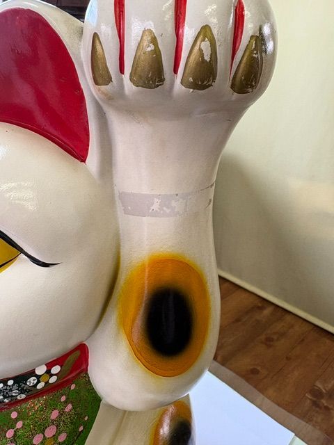 昭和レトロ 招き猫 左手上げ 置物 陶磁器 縁起物 商売繫盛 - メルカリ