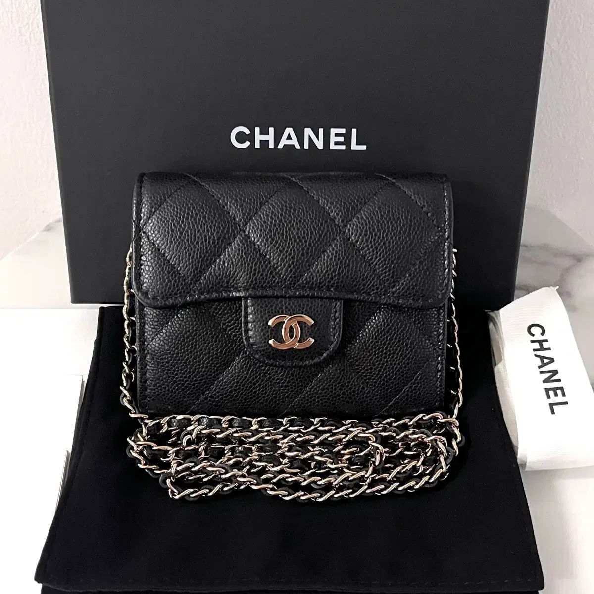 S級/正規品 CHANEL シャネル チェーン ミニバック woc ブラック クロスバック バッグ