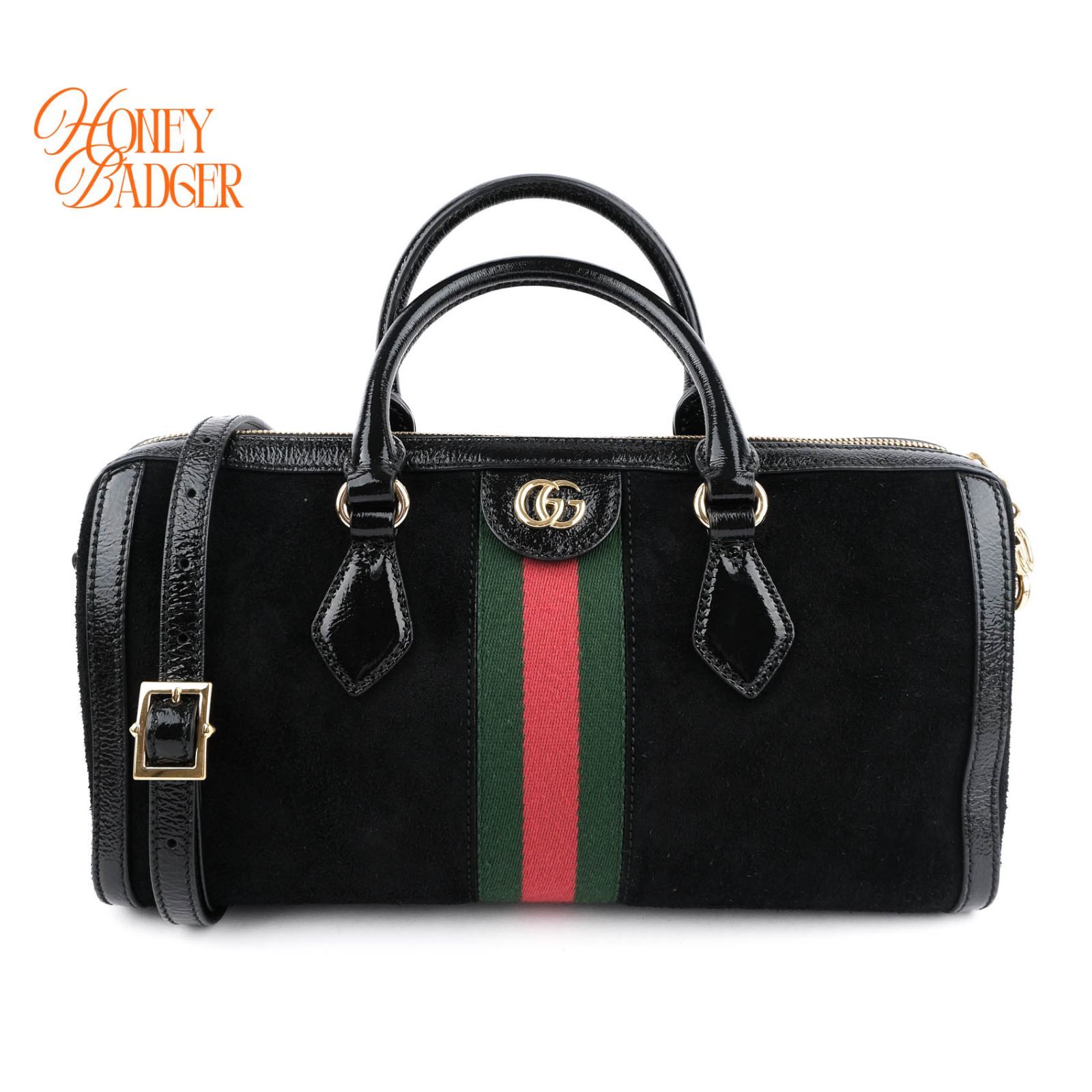 【美品】グッチ GUCCI オフィディア ミディアム 2WAY ボストンバッグ スエード ブラック