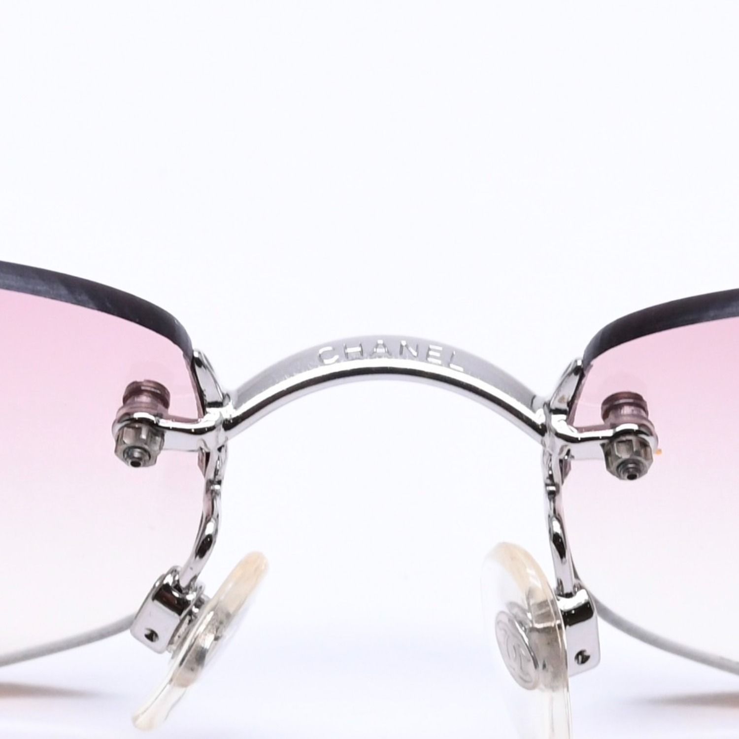 CHANEL シャネル リムレス サングラス サイドココマーク ピンク