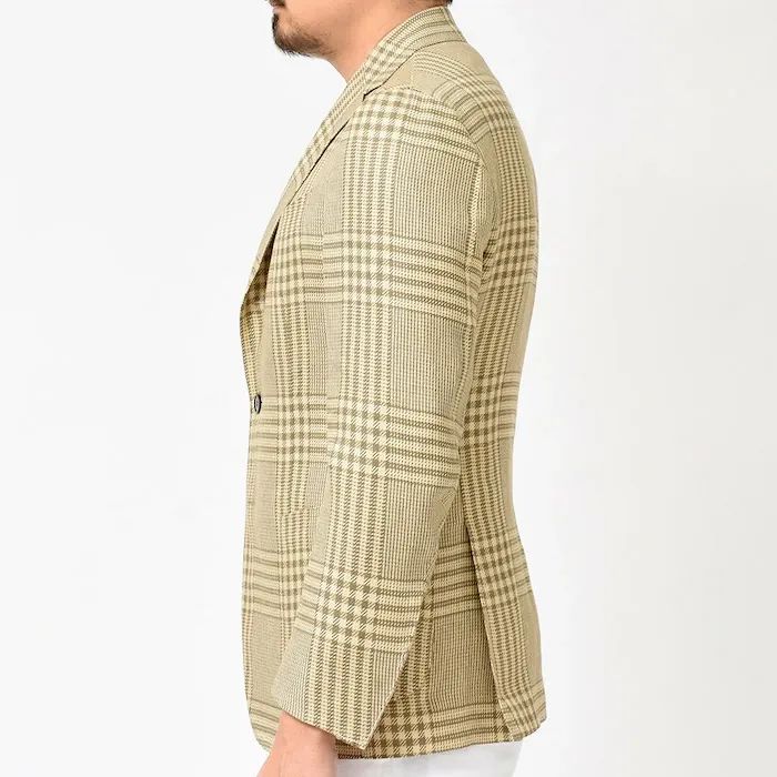 【40%OFF】42サイズ Stile Latino（スティレ ラティーノ） リネン シルク メランジ グレンチェック シングル3Bジャケット 37091000025 新品 アウトレット