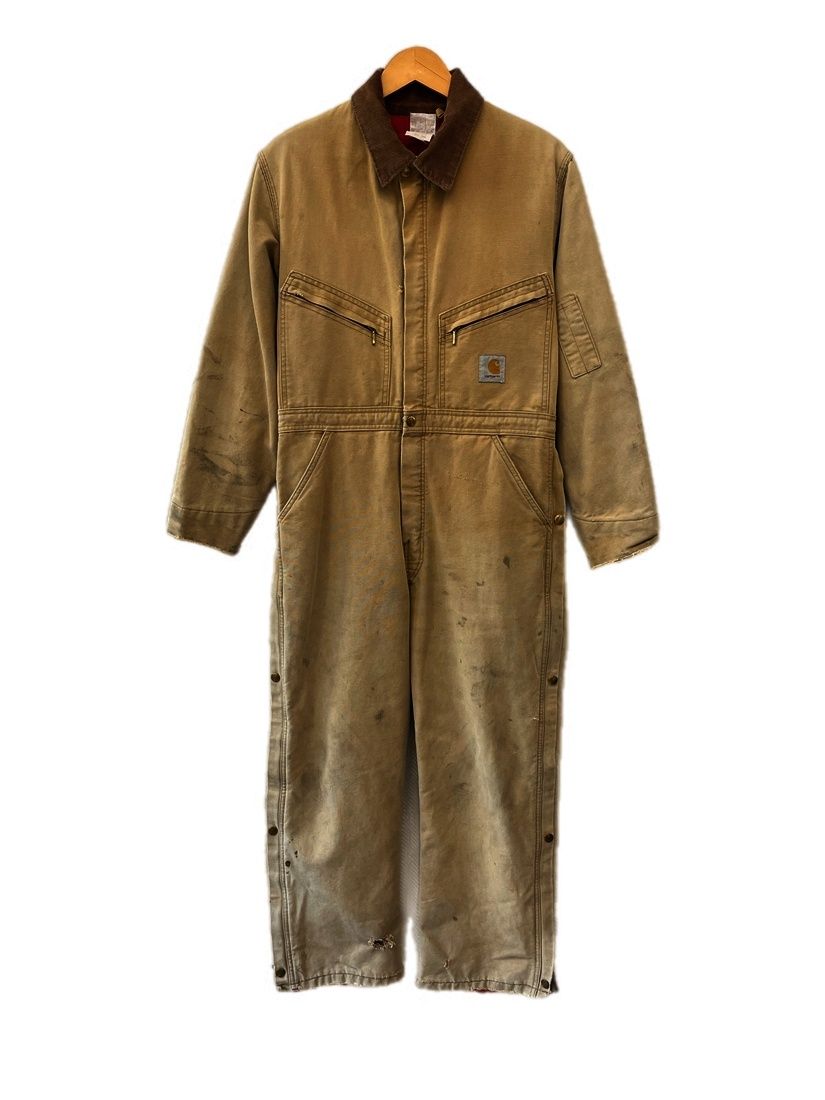 カーハート Carhartt キルト裏地 ダック地 オールインワン 茶 ベージュ ボロ X01 BRN つなぎ・オーバーオール ベージュ サイズ38 SHORT 101MB-1104