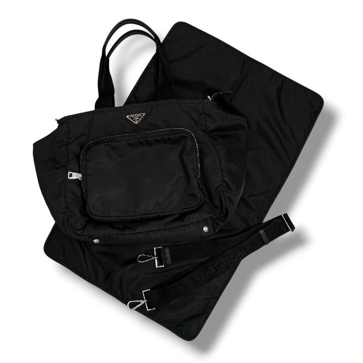 現行 PRADA プラダ Re-Nylon ベビーバッグ 1BG102 マザーズバッグ 2WAY