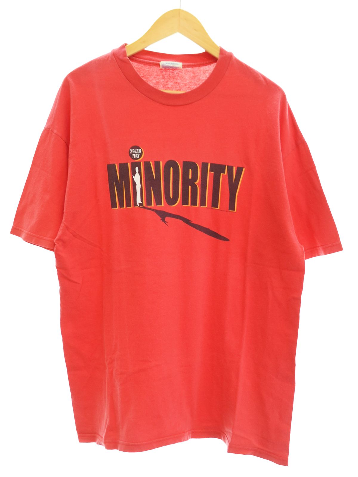 バンドアイテム BAND ITEM 00s Hanes GREEN DAY Minority Tee グリーンデイ マイノリティ プリント 半袖 バンT L Tシャツ レッド Lサイズ 103MT-5009