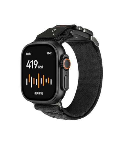 Aulumu C03 アップルウォッチ ナイロンバンド - Apple Watch Ultra (3/2/1) 用のチタンバックル & クイックリリースマグネット式バンド｜49/46/45/44mm対応i