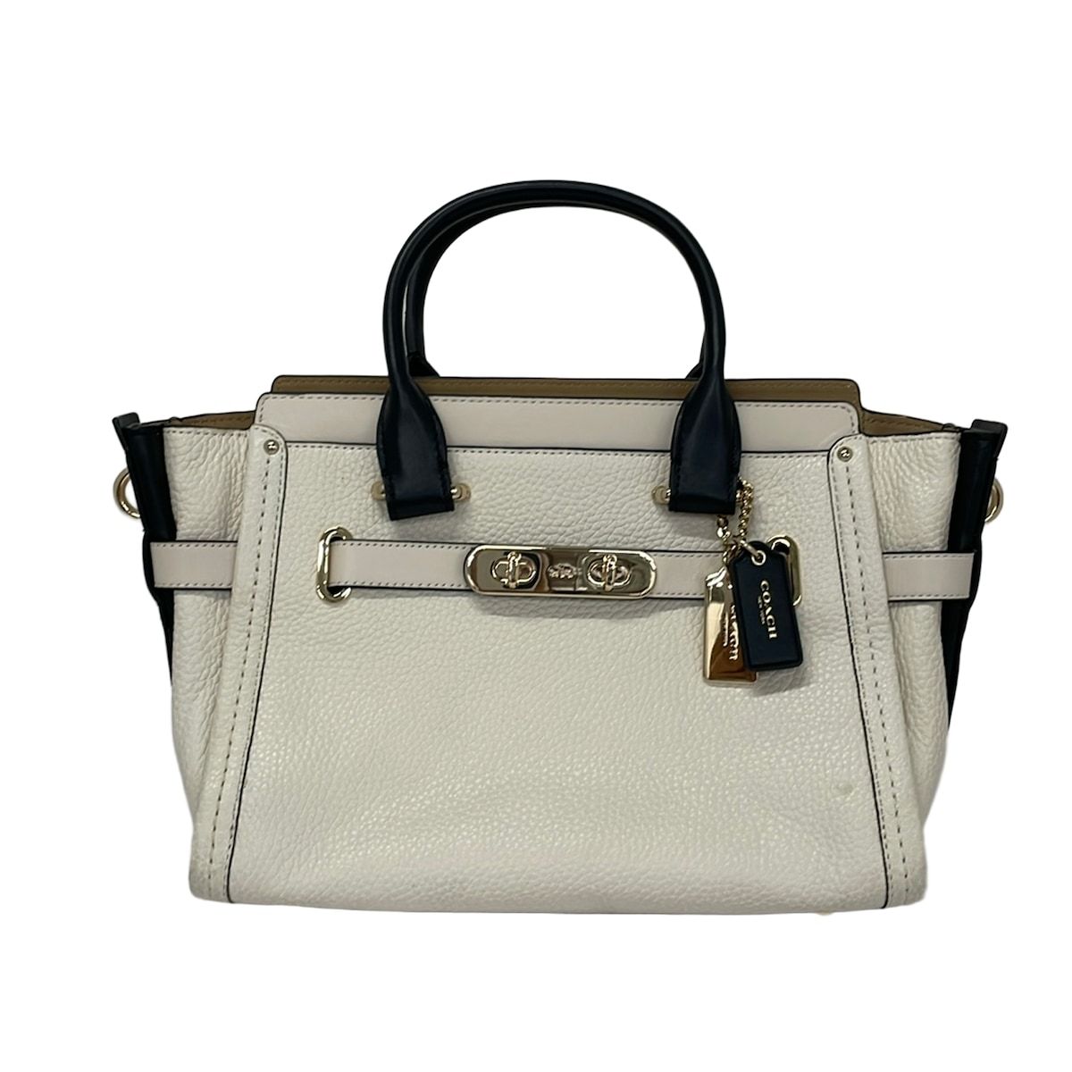 COACH コーチ ハンドバッグ アイボリー レザー COACH コーチ 2way 