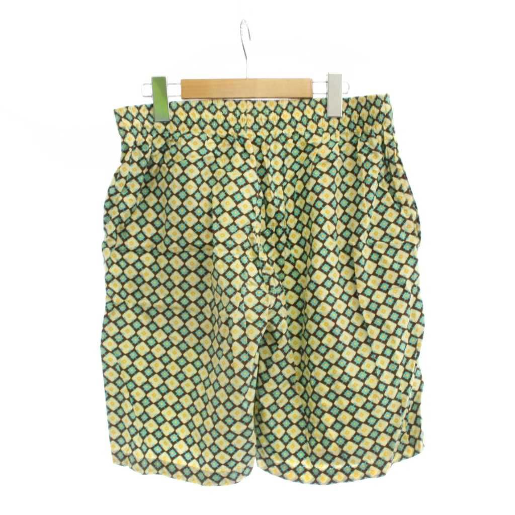 ナイジェルケーボン NIGEL CABOURN ショートパンツ L 黄 水色 総柄