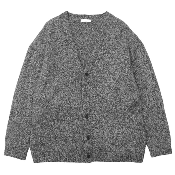 【SALE】【美品】ATON エイトン ニットカーディガン サイズ 06 メンズ メランジ ウール100% ロングスリーブ 長袖 オーバーサイズ トップス グレー 灰色 日本製 SALE】【美品】ATON エイトン ニットカーディガン サイズ 06 メンズ