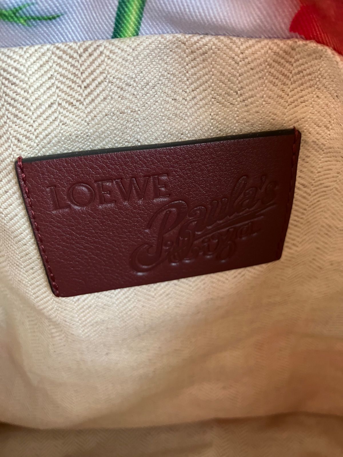 美品】LOEWE ロエベ パウラズイビザ コラボ 巾着ポーチ ローズ バラ 花