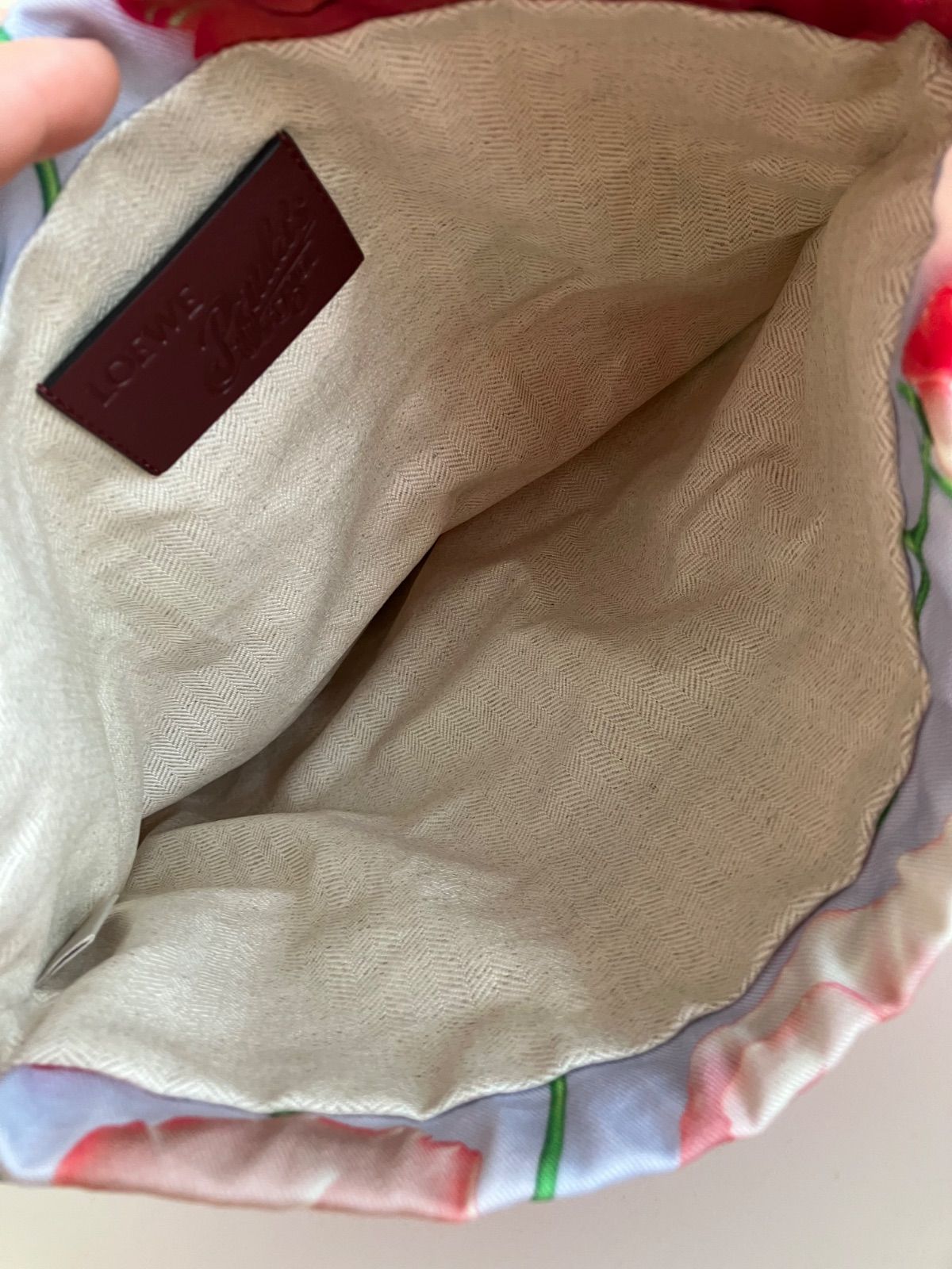 美品】LOEWE ロエベ パウラズイビザ コラボ 巾着ポーチ ローズ バラ 花