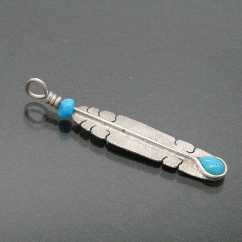 美品 Michael Kirk イスレタ族 ペンダント フェザー ターコイズ