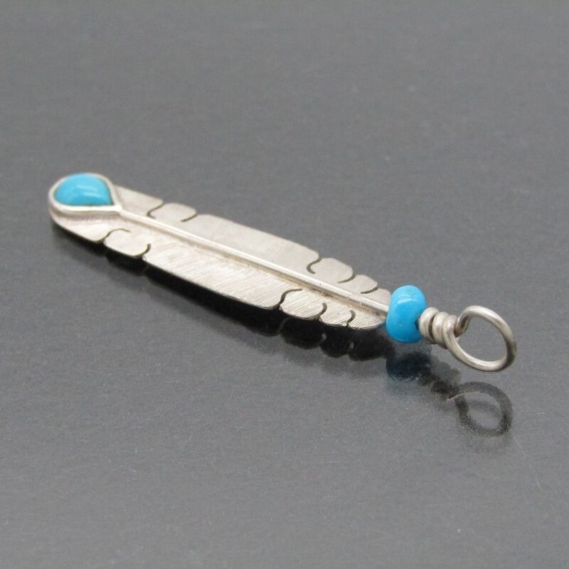 美品 Michael Kirk イスレタ族 ペンダント フェザー ターコイズ