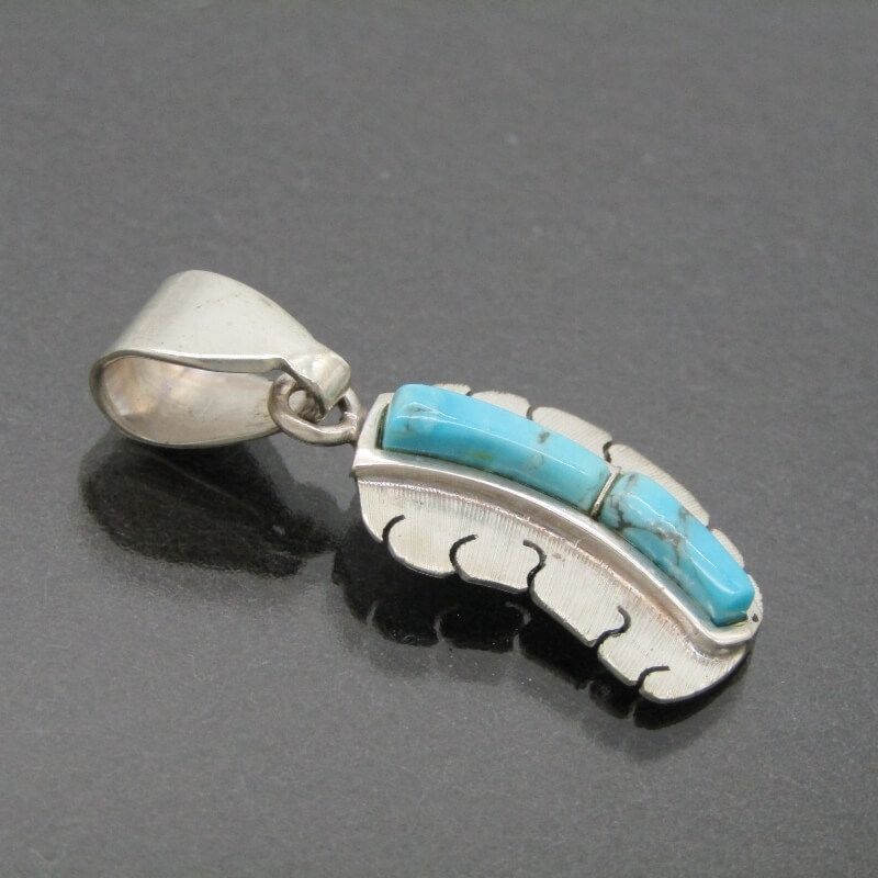 美品 Michael Kirk イスレタ族 ペンダント フェザー ターコイズ