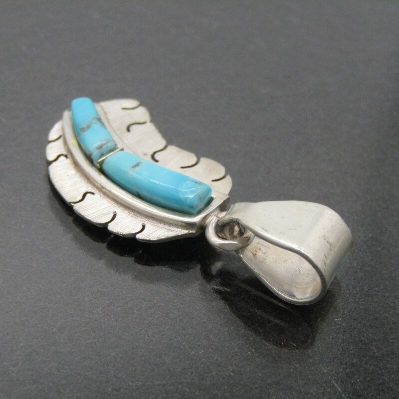 美品 Michael Kirk イスレタ族 ペンダント フェザー ターコイズ