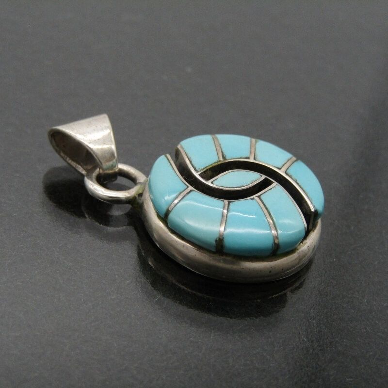 美品 Amy Wesley ズニ族 ペンダント ターコイズ インレイ エイミー