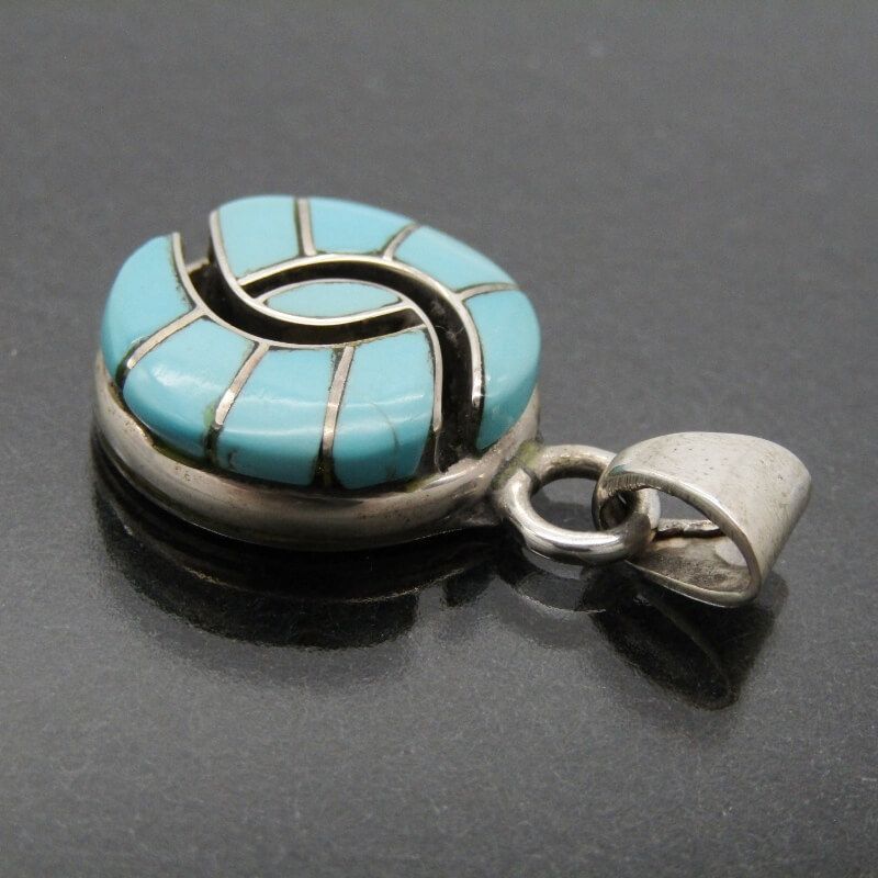 美品 Amy Wesley ズニ族 ペンダント ターコイズ インレイ エイミー