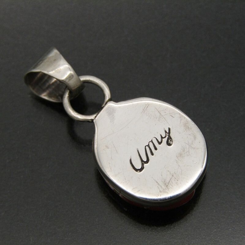 美品 Amy Wesley ズニ族 ペンダント ターコイズ コーラル インレイ
