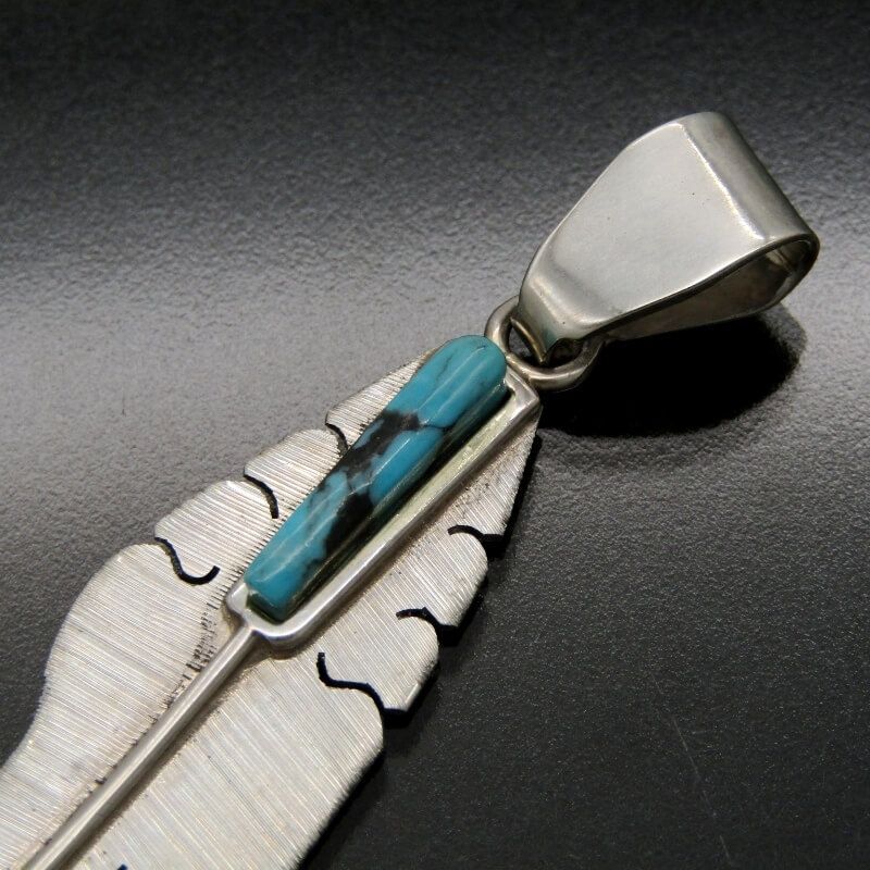 美品 Michael Kirk イスレタ族 ペンダント フェザー ターコイズ