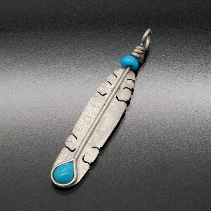 美品 Michael Kirk イスレタ族 ペンダント フェザー ターコイズ