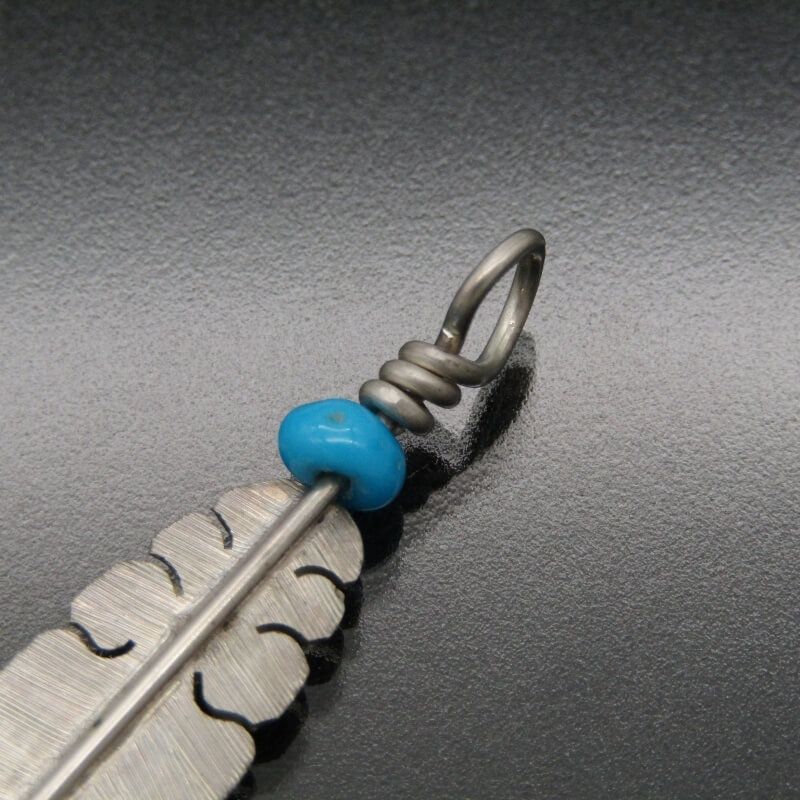 美品 Michael Kirk イスレタ族 ペンダント フェザー ターコイズ