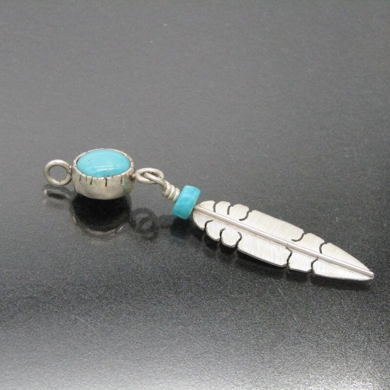 美品 Michael Kirk イスレタ族 ペンダント フェザー ターコイズ