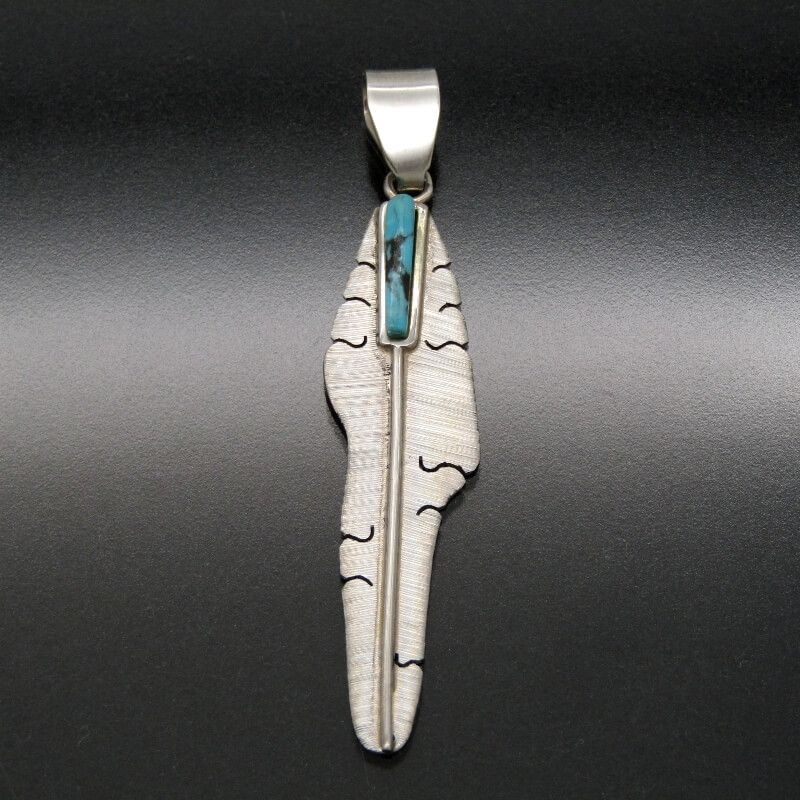美品 Michael Kirk イスレタ族 ペンダント フェザー ターコイズ