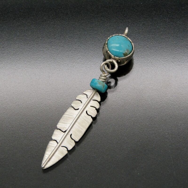 美品 Michael Kirk イスレタ族 ペンダント フェザー ターコイズ
