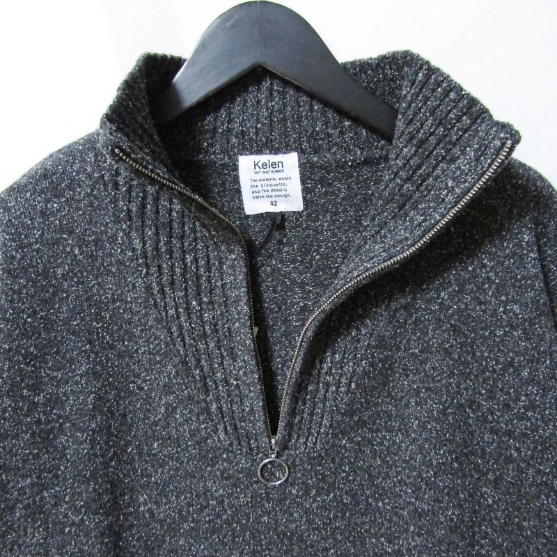 未使用 kelen ケレン ニットセーター KLM25FKN1027 MELANGE HALF ZIP