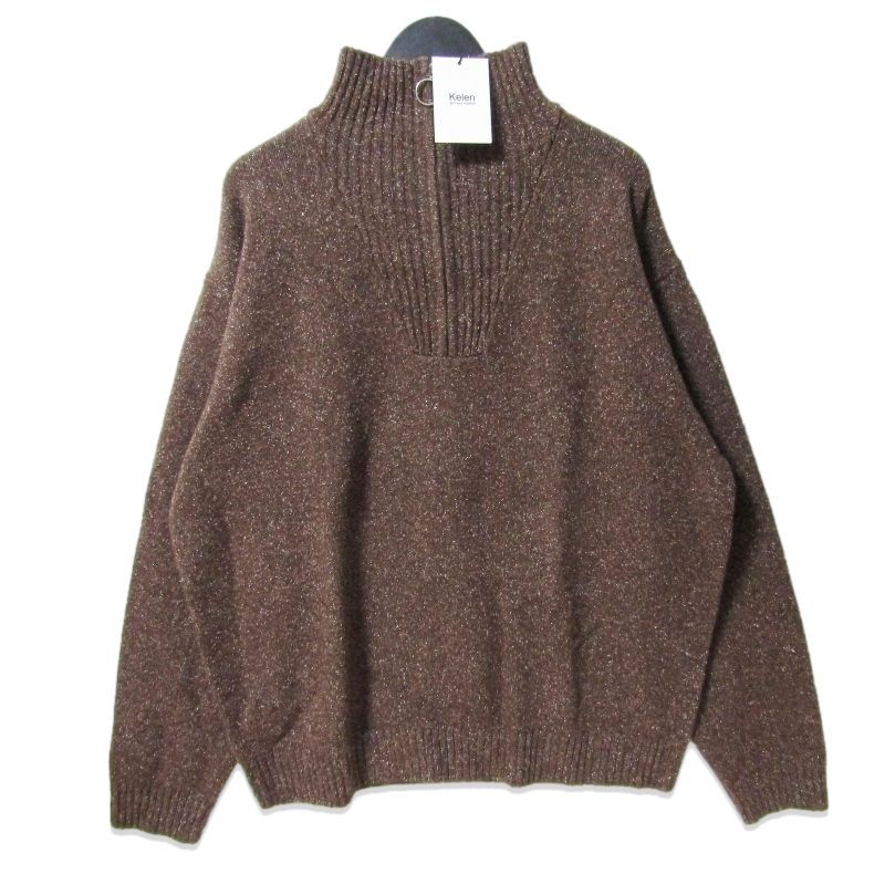 未使用 kelen ケレン ニットセーター KLM25FKN1027 MELANGE HALF ZIP KNIT SAVILLE メランジ ハーフジップ ブラウン 40 27114318 未使用 kelen ケレン ニットセーター KLM25FKN1027 MELANGE HALF ZIP