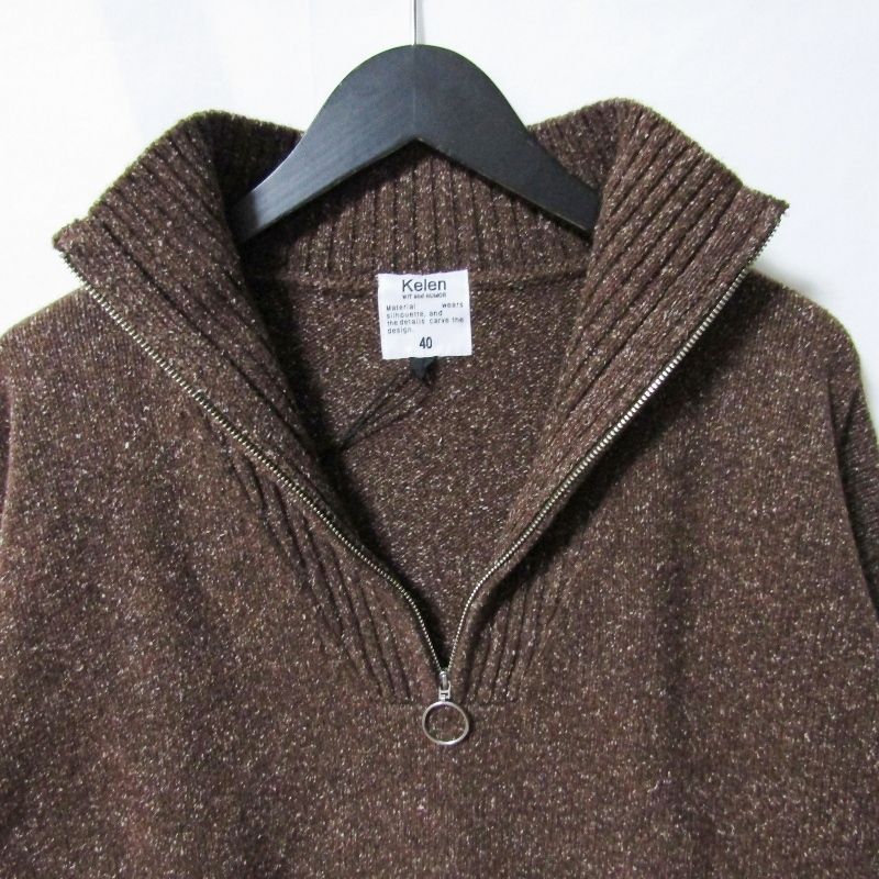 未使用 kelen ケレン ニットセーター KLM25FKN1027 MELANGE HALF ZIP