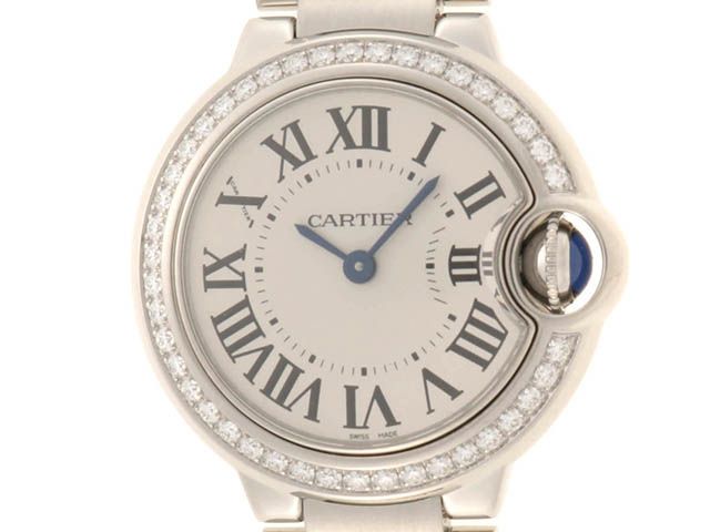 Cartier カルティエ バロンブルー 28mm W4BB0015 腕時計 ステンレススチール/ダイヤモンド シルバー レディース クオーツ 【中古】【200】