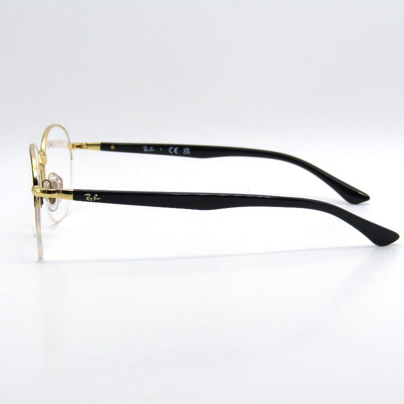 美品 Ray-Ban レイバン メガネフレーム RB6487 中国製 ボスリントン ハーフリム ナイロール コンビ 2991 ブラック/ゴールド 54001209 美品 Ray-Ban レイバン メガネフレーム RB6487 中国製 ボスリントン
